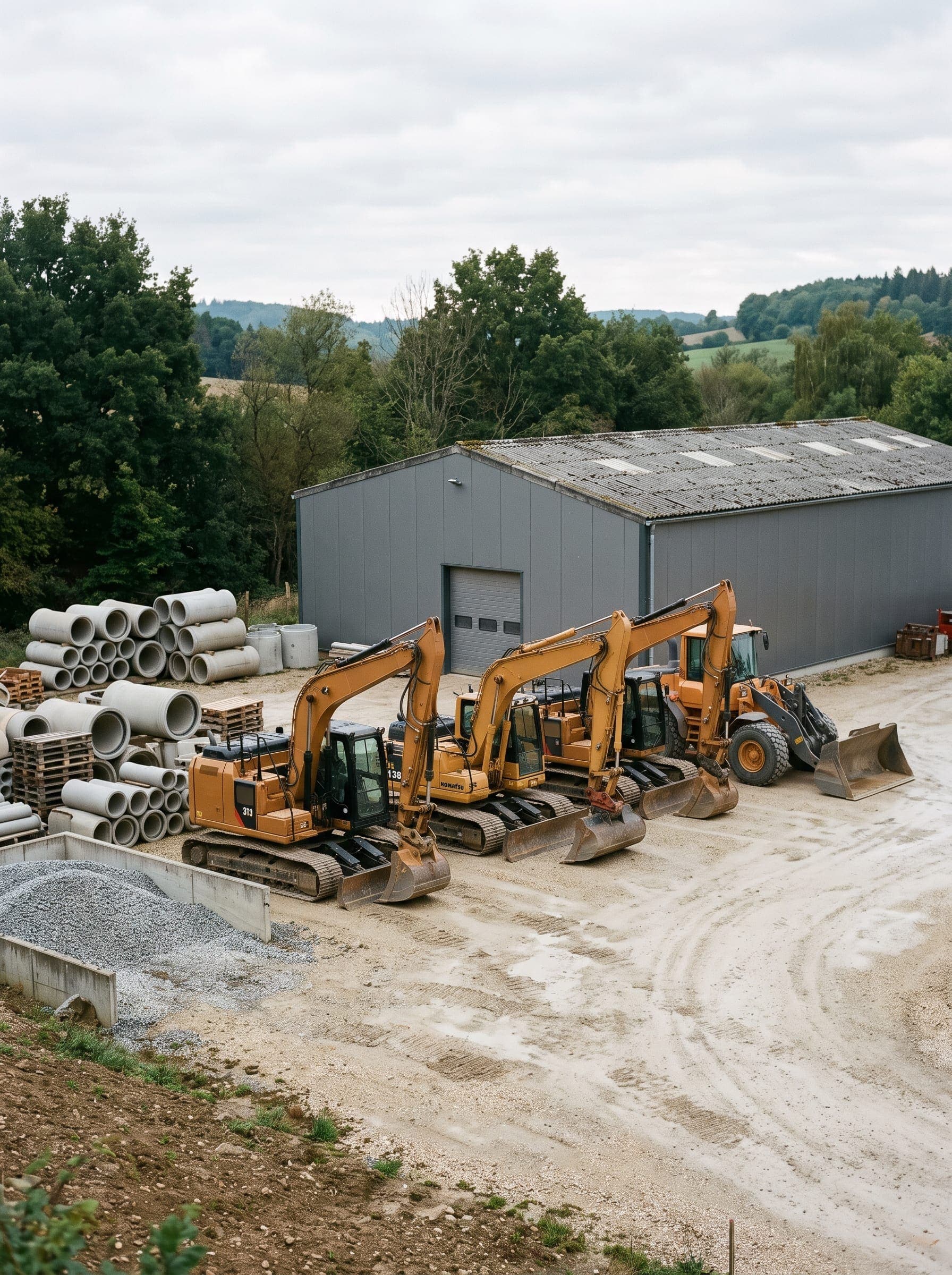 Dépôt et parc d'engins de Terrassement Reuter rue de l'Industrie à Ettelbruck